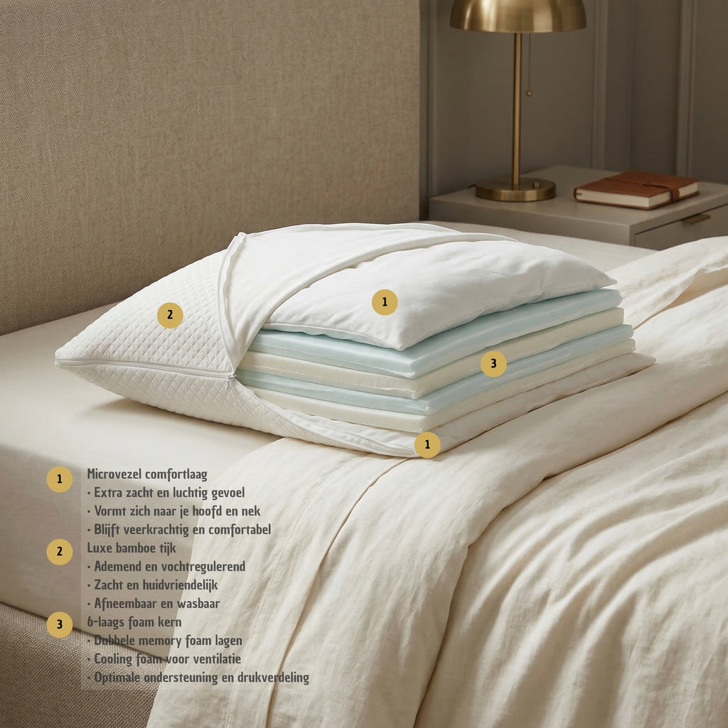 Cloudure Verstelbaar Traagschuim Hoofdkussen